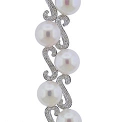 Gold Pearl Diamond Bracelet