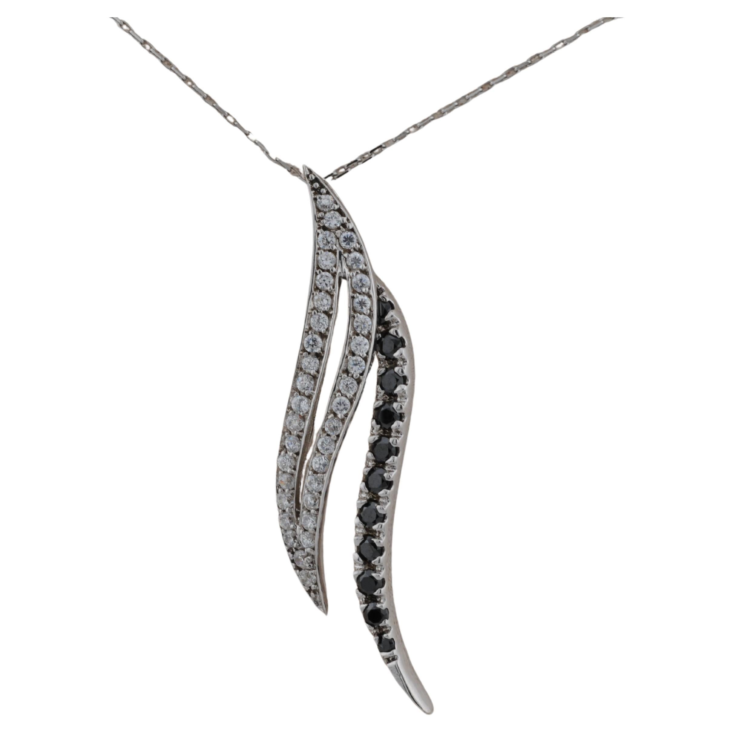 Gold Pendant 14K white gold,  35 natural diamonds