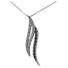 Gold Pendant 14K white gold,  35 natural diamonds