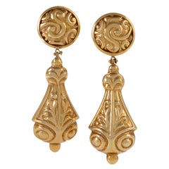 Vintage Gold Pendant Earrings