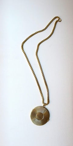 Gold Locket Necklace Box Link Chain Necklace Attrib. Tiffany & Co.