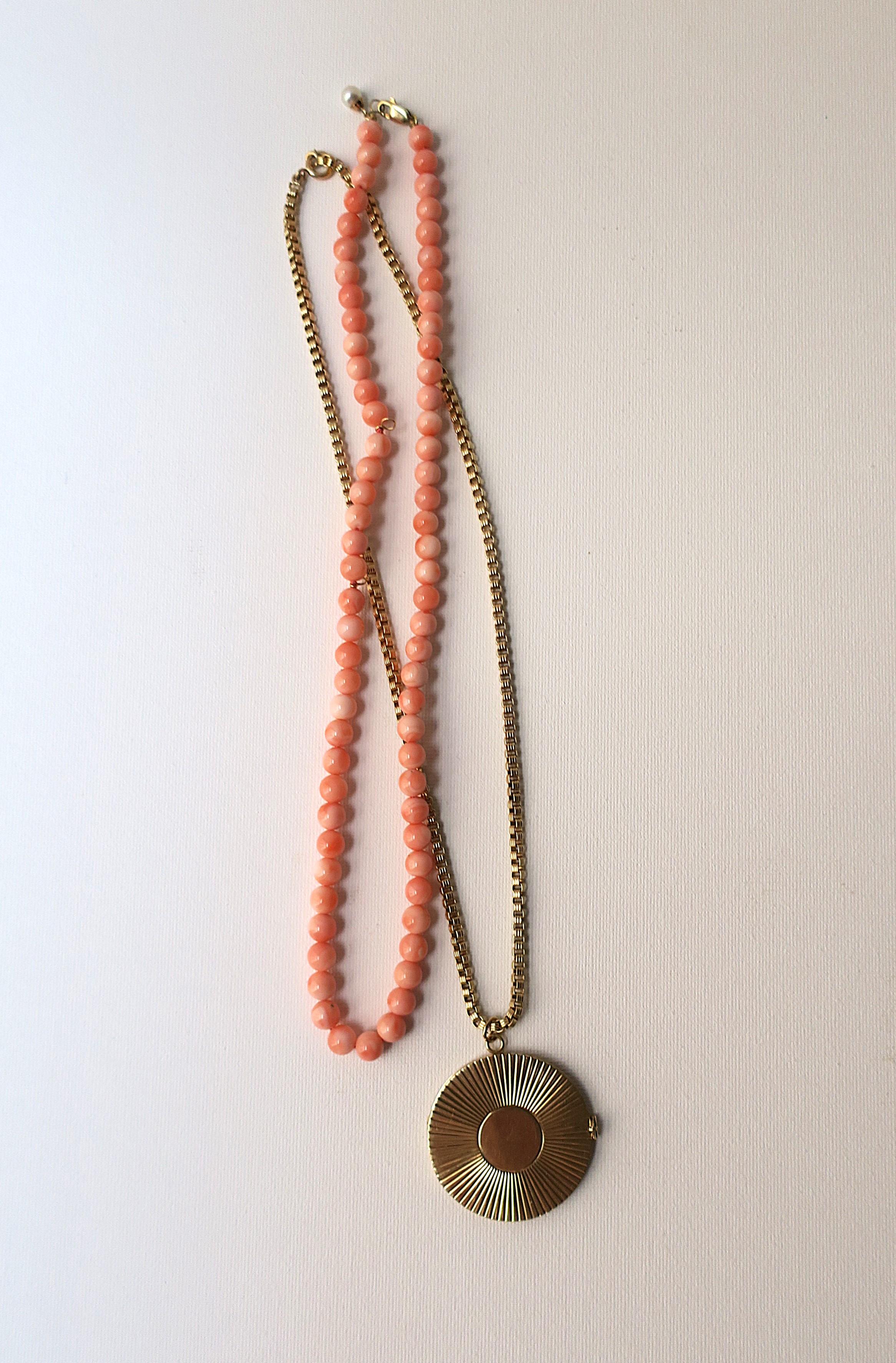 Gold Pendant Locket Box Link Chain Necklace Attrib. Tiffany & Co. For Sale 2