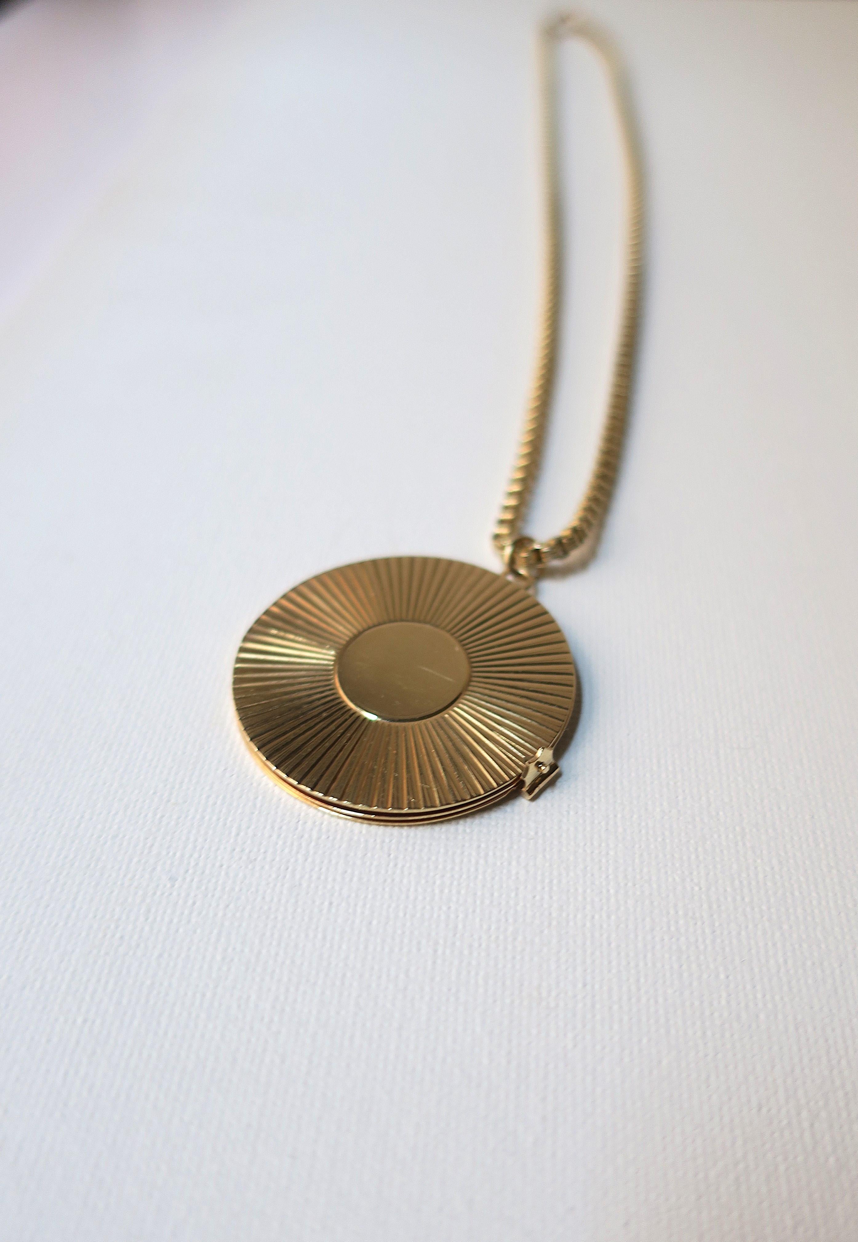 Gold Pendant Locket Box Link Chain Necklace Attrib. Tiffany & Co. For Sale 6