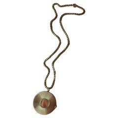 Gold-Anhänger Medaillon Box Link Kette Halskette Attrib. Tiffany & Co.