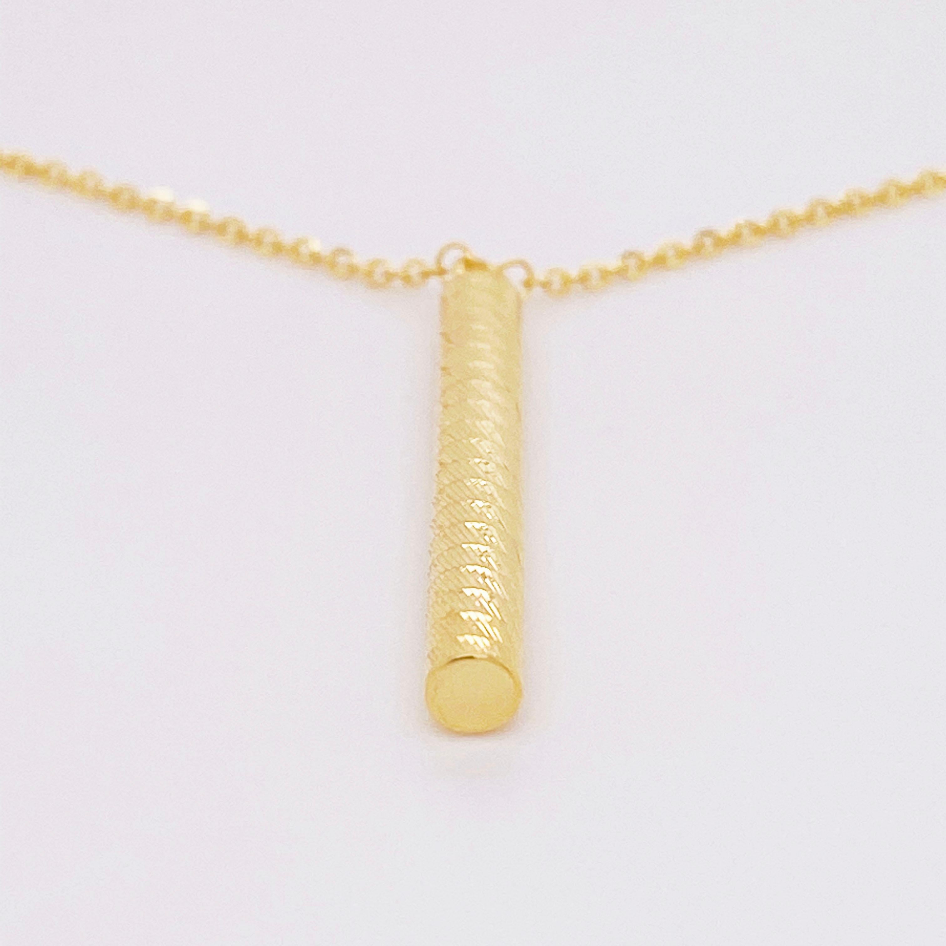 gold cylinder pendant necklace