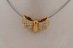 Pendentif en or massif 18 carats avec nœud et diamants -WEMPE