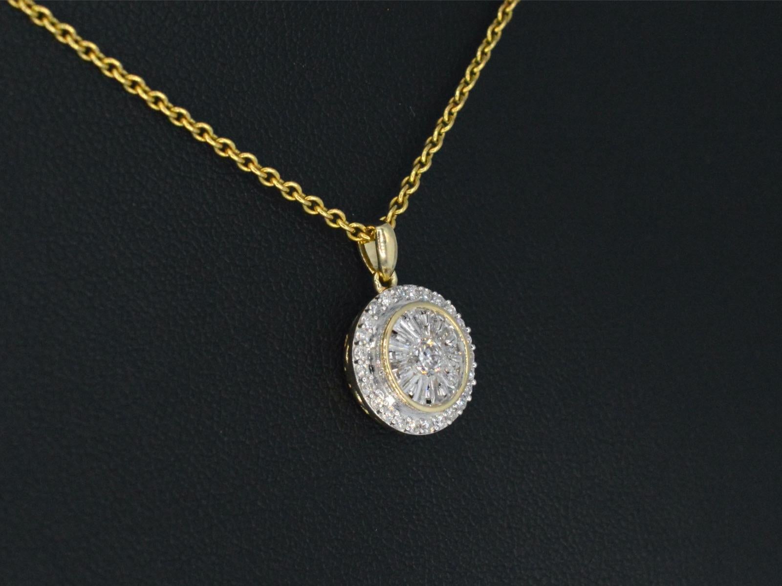 Gold-Anhänger mit Diamanten von 0,75 Karat (Brillantschliff)