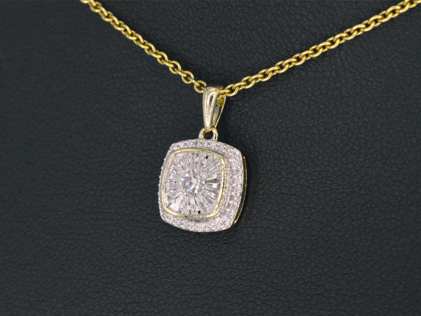 Contemporary Gold Pendant with Diamonds For Sale