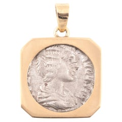 Gold Pendant with Silver Coin of Empress Julia Augusta, 2nd Century AD