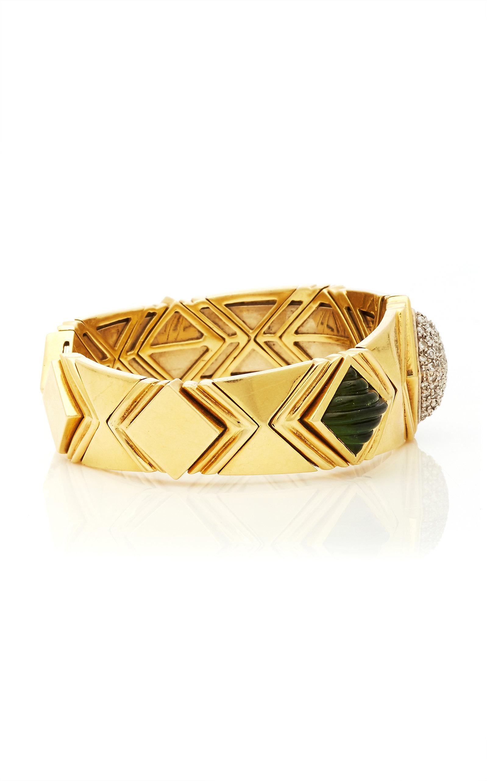 Armband aus Gold mit Peridot und Citrin für Damen oder Herren im Angebot