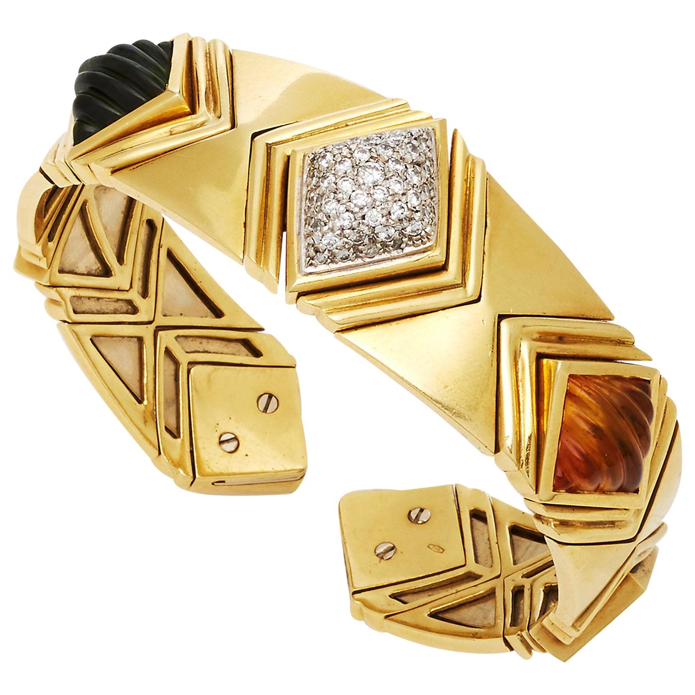 Gold Peridot Citrine Bracelet