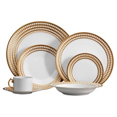 Gold Perlée Dinnerware Set