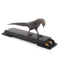 Gold Pheasant an Art Déco Patinated Metal Sculpture