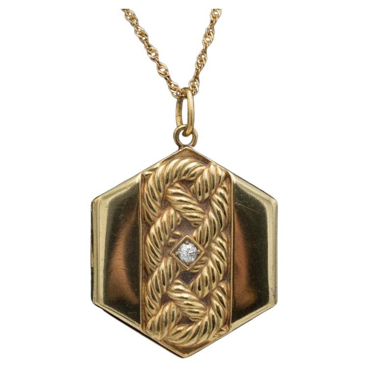 Foto-Medaillon aus Gold mit Medaillon mit Diamanten, Skandinavien, frühes XX. Jahrhundert. im Angebot