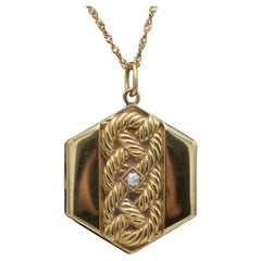 Foto-Medaillon aus Gold mit Medaillon mit Diamanten, Skandinavien, frühes XX. Jahrhundert.