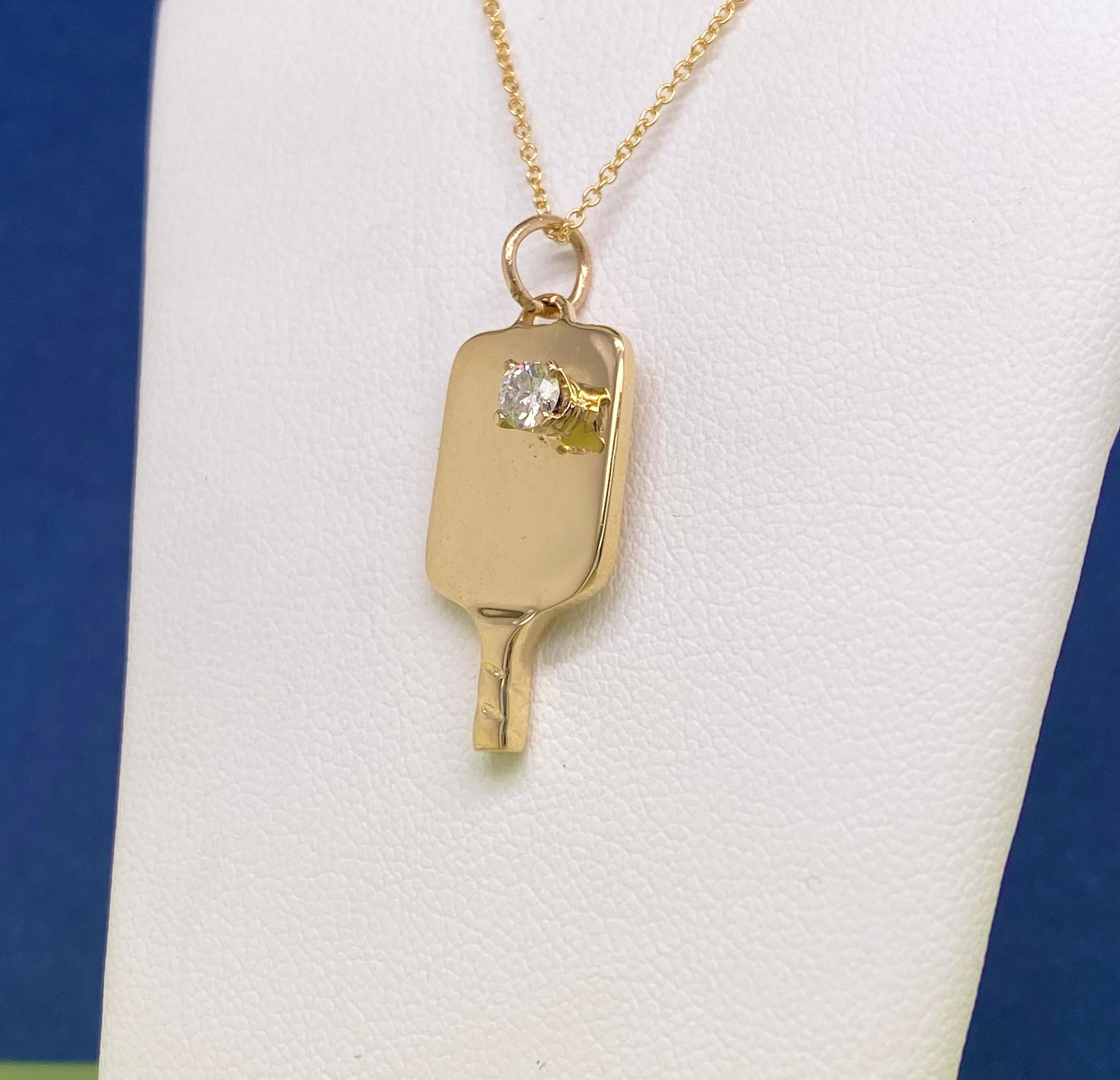 14k gold pickleball jewelry