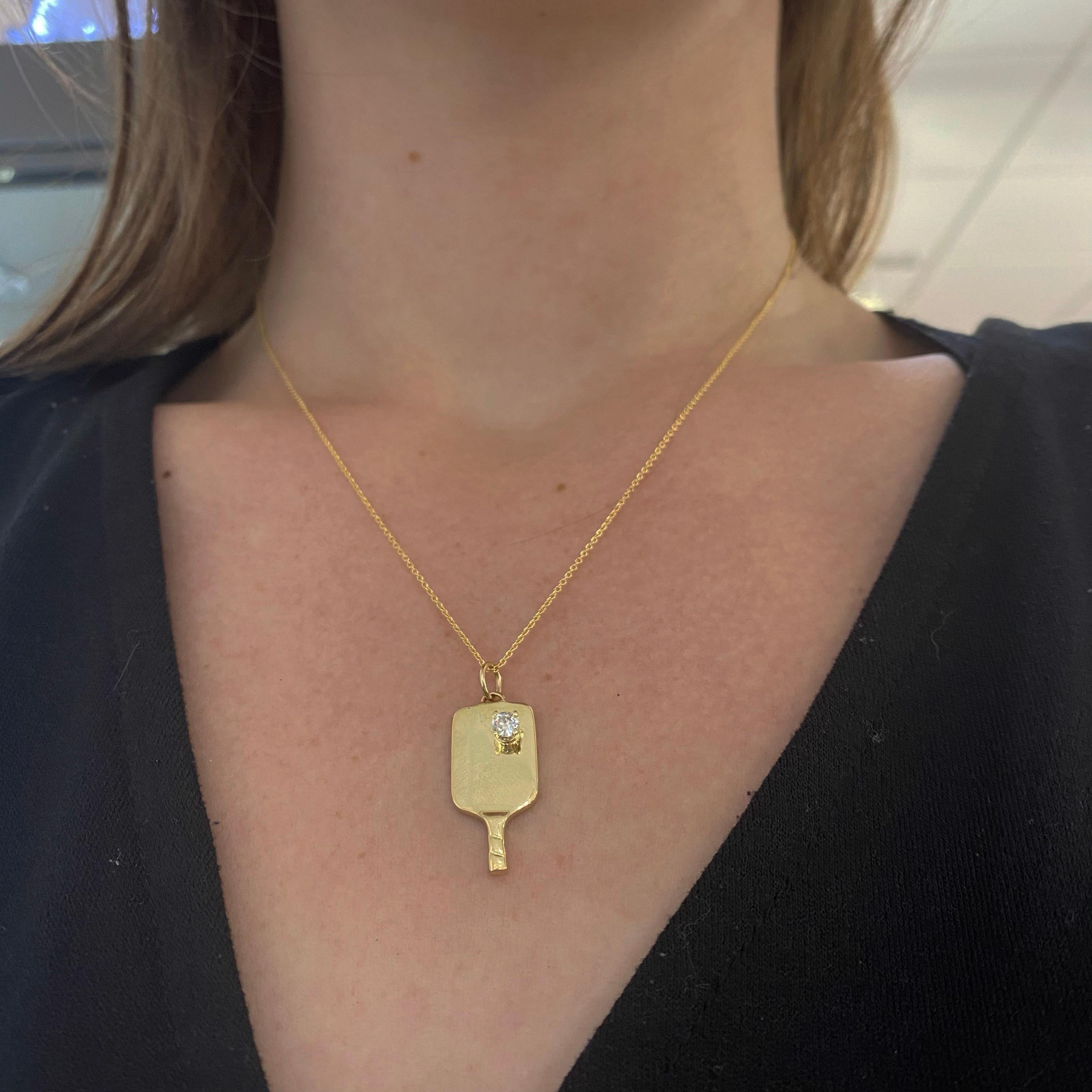 gold pickleball necklace