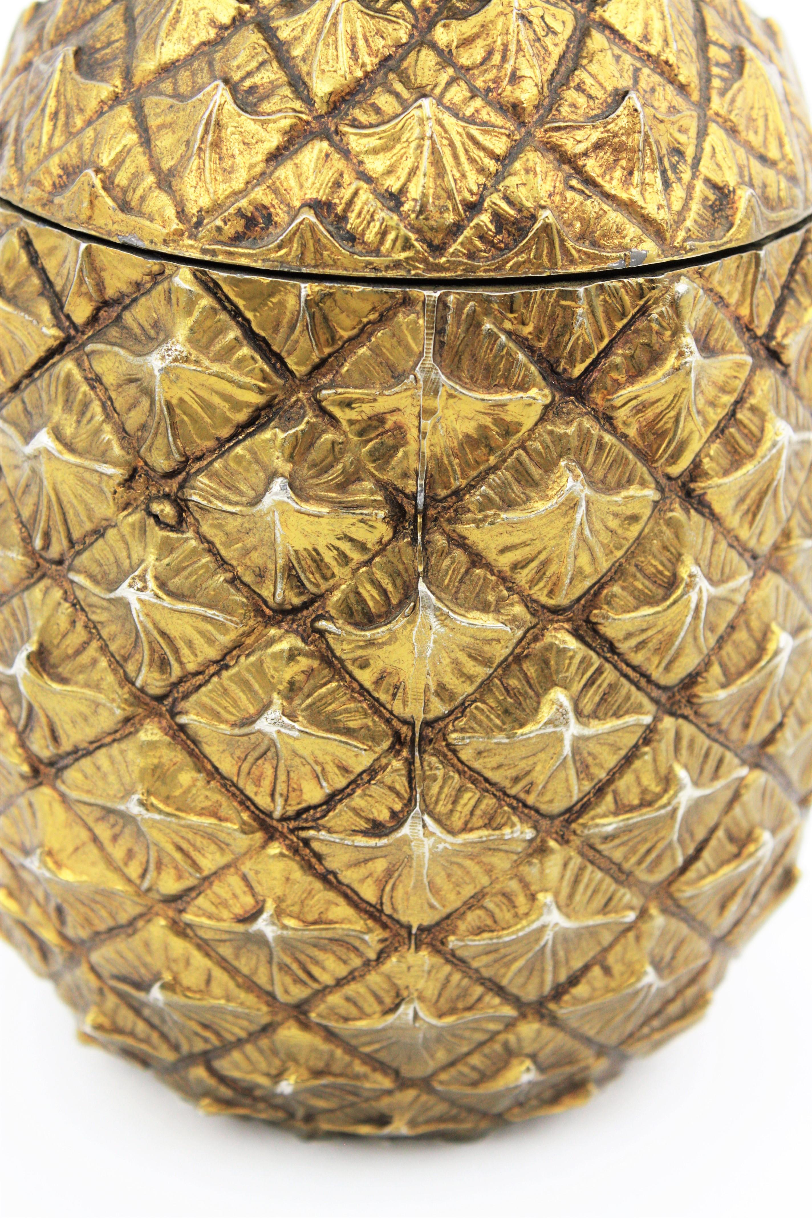 Mid-century Modern Gold Pineapple Ice Bucket by Mauro Manetti, Italy, 1960s 2