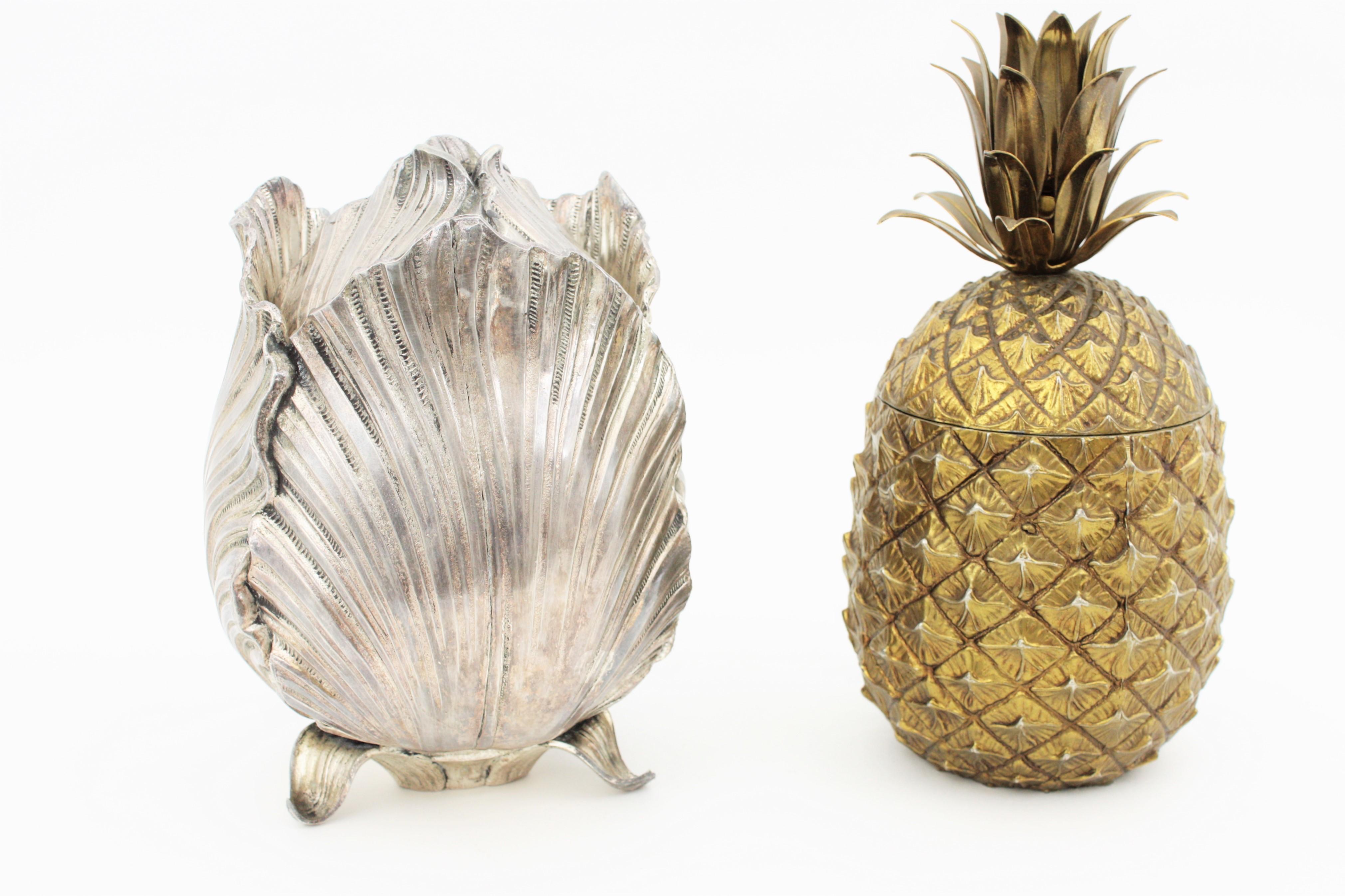 Italian Mid-century Modern Gold Pineapple Ice Bucket by Mauro Manetti, Italy, 1960s