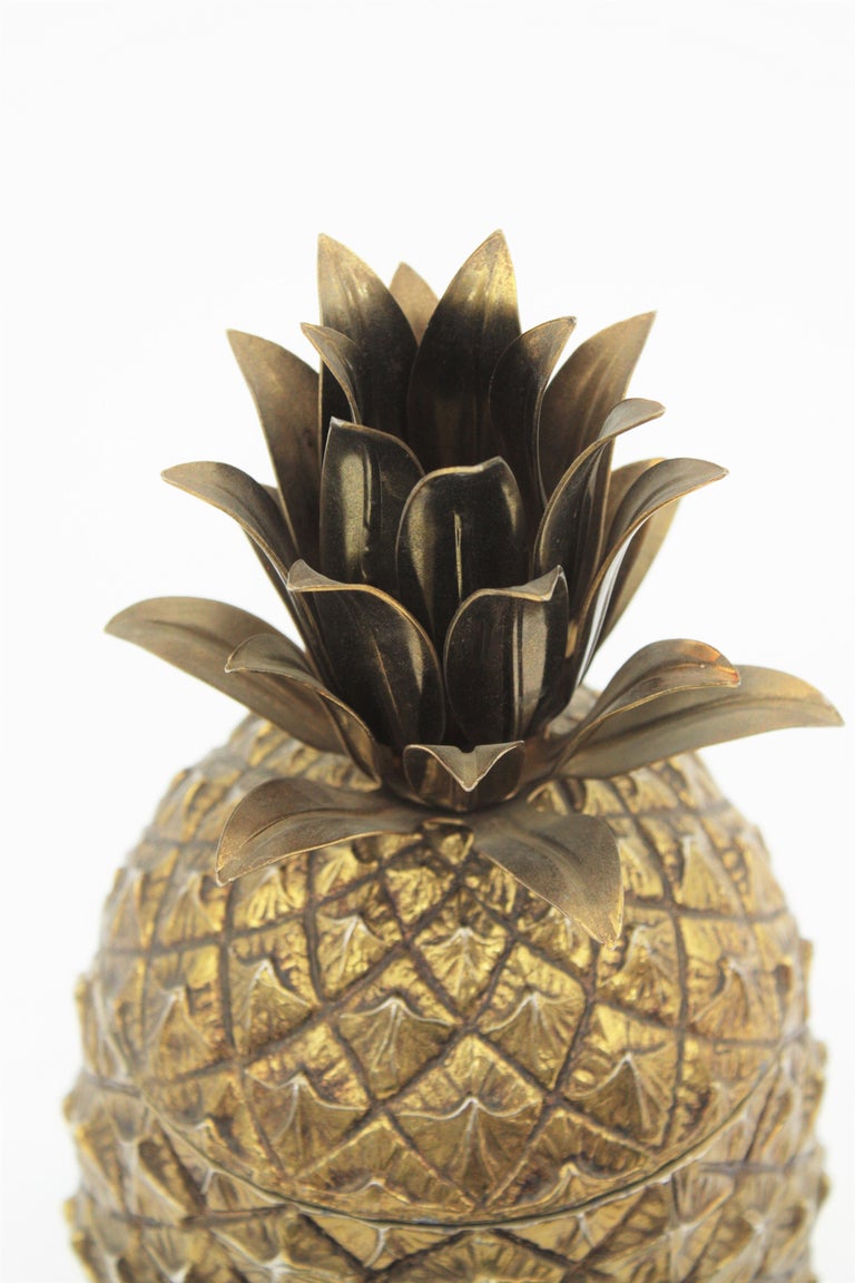 Midcentury Modern Gold Pineapple Ice Bucket by Mauro Italy
