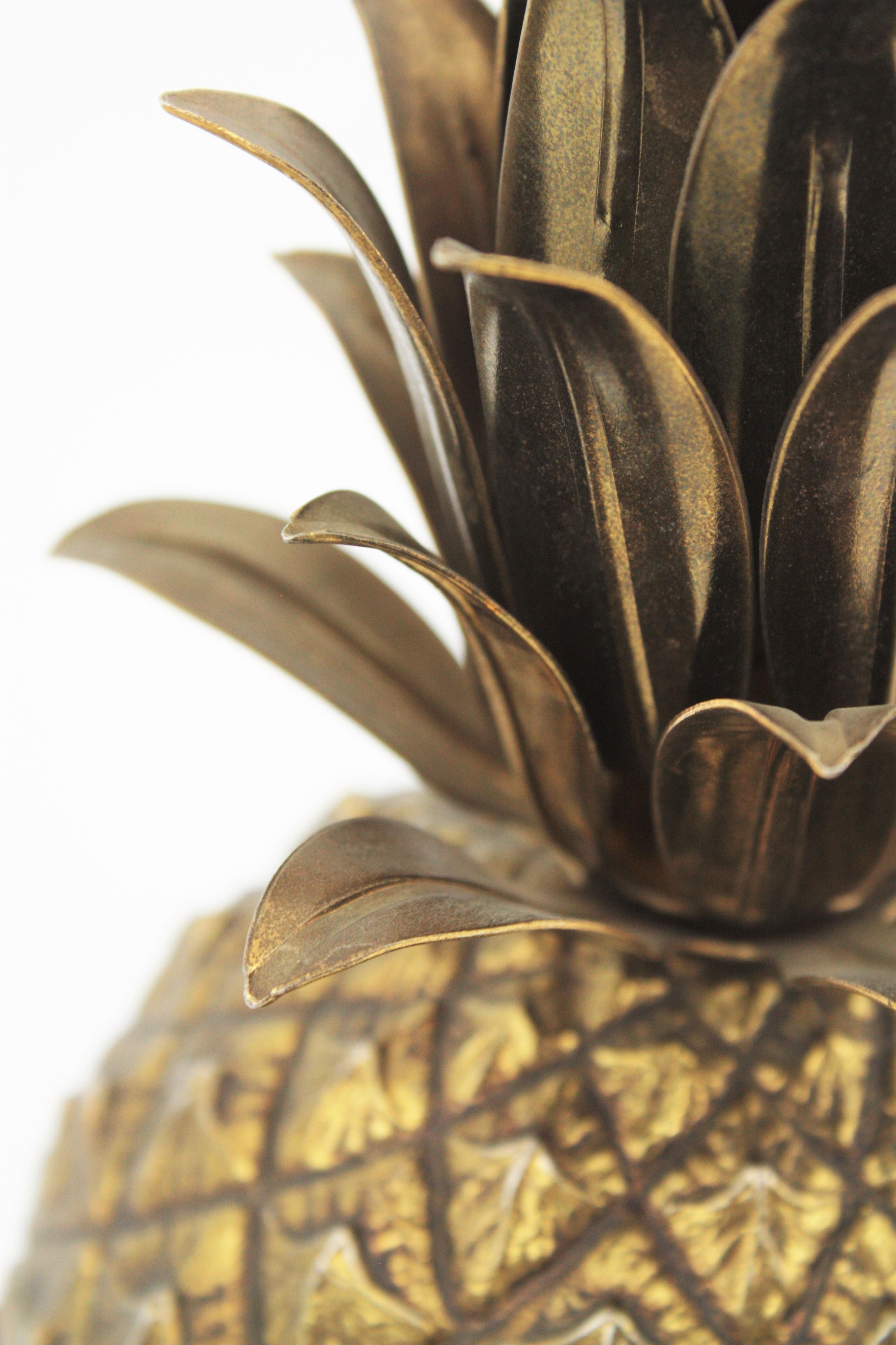 Metal Mid-century Modern Gold Pineapple Ice Bucket by Mauro Manetti, Italy, 1960s