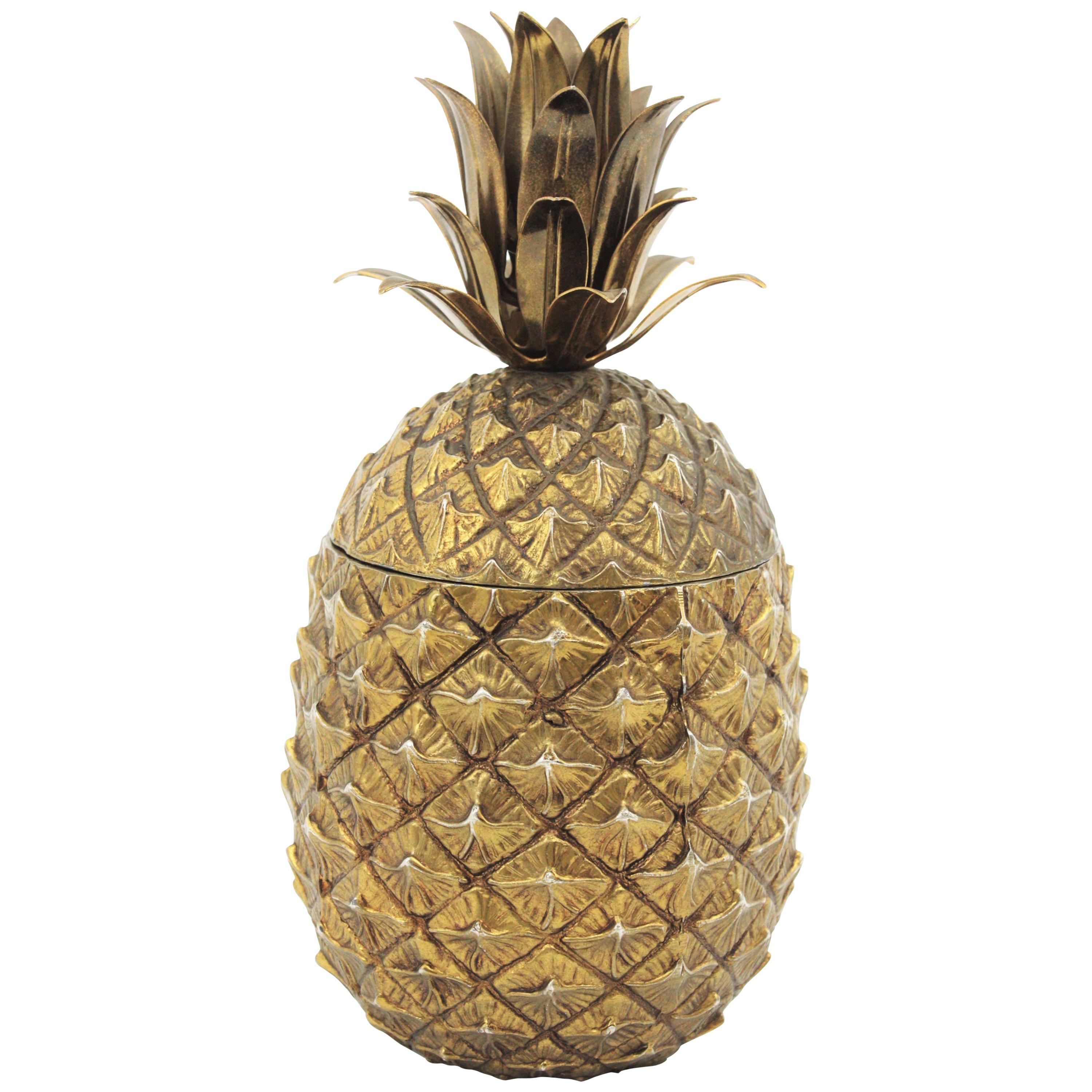 Mid-century Modern Gold Pineapple Ice Bucket by Mauro Manetti, Italy, 1960s