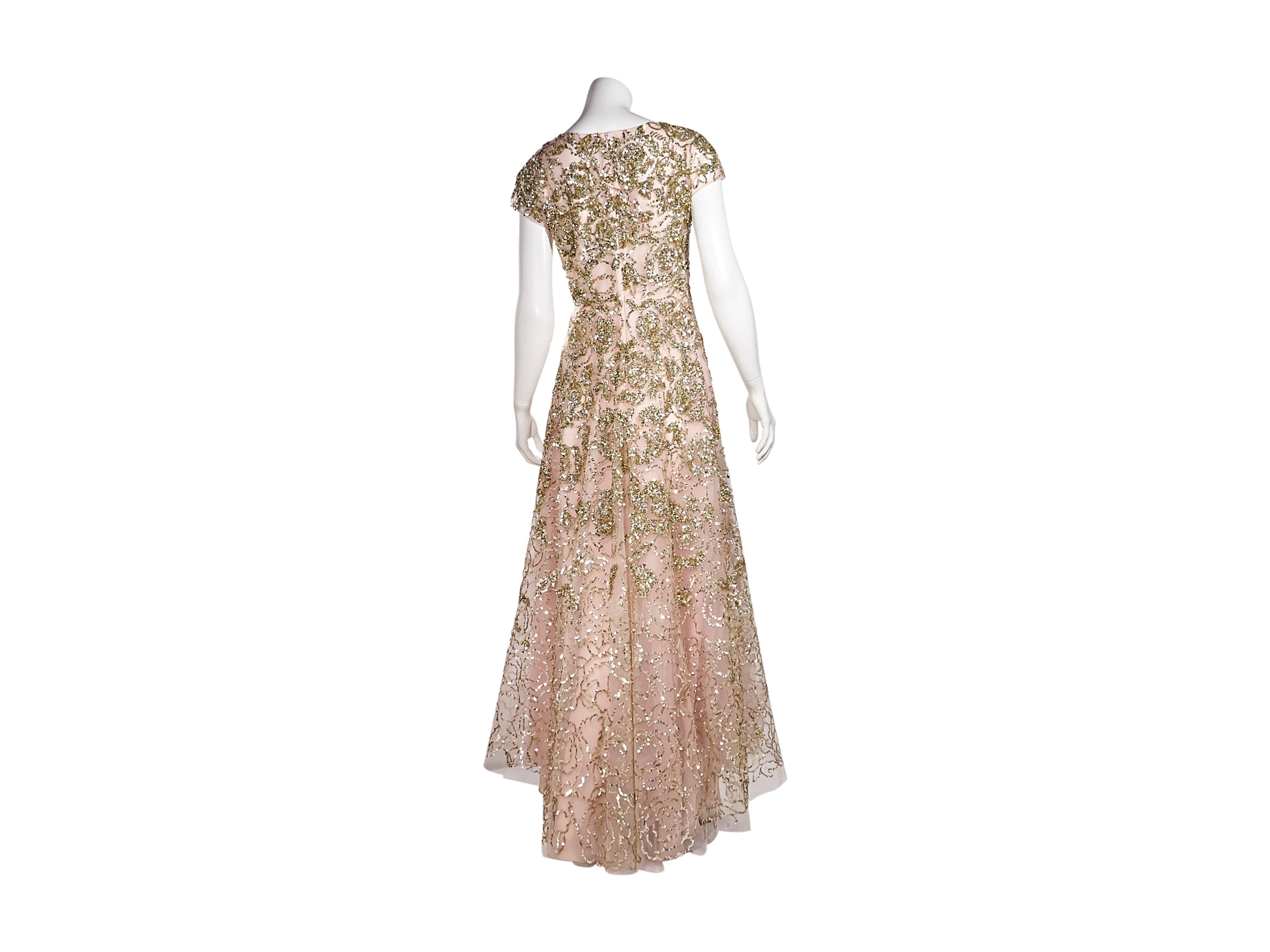 pink and gold gown