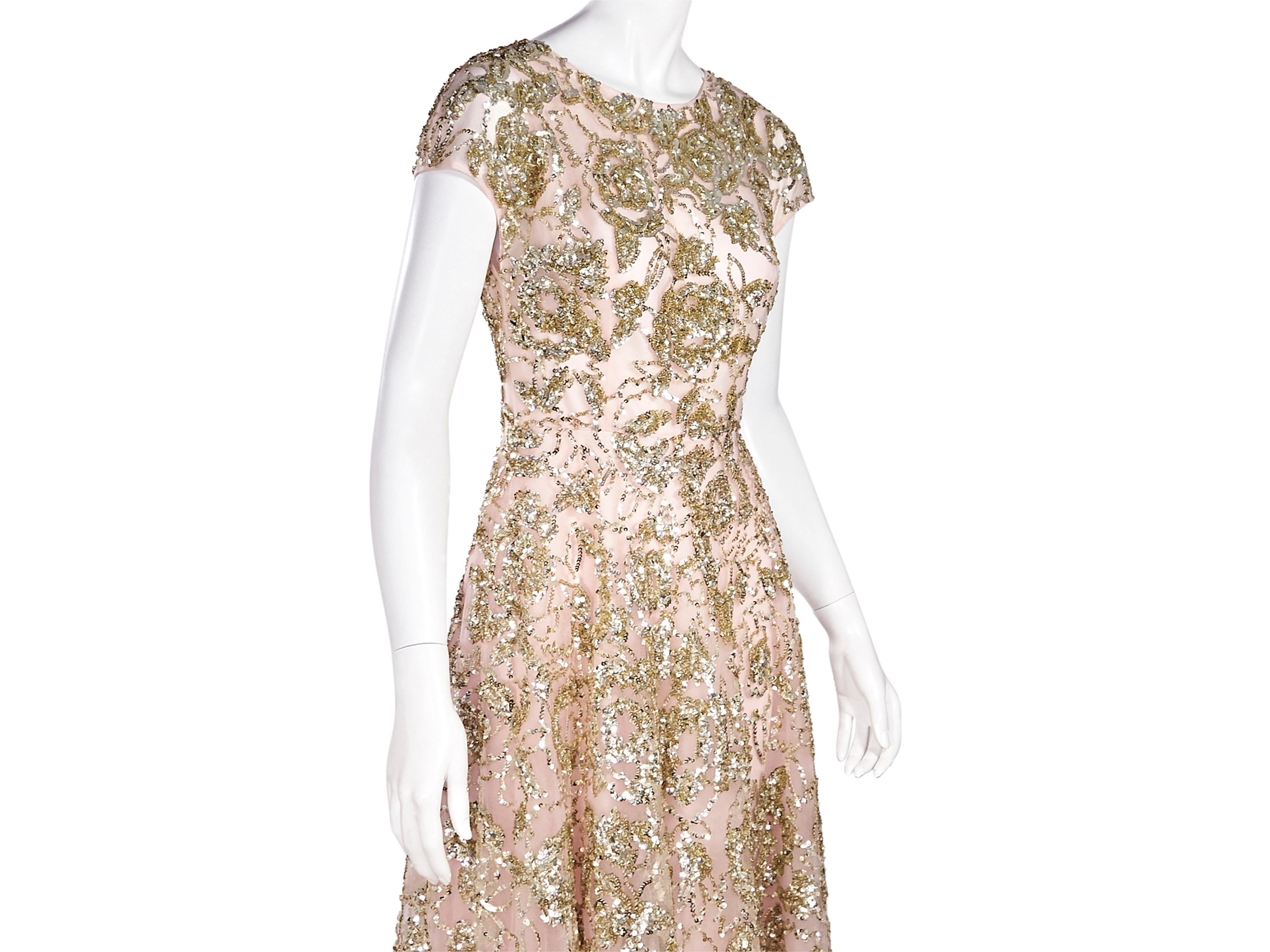 oscar de la renta gold dress
