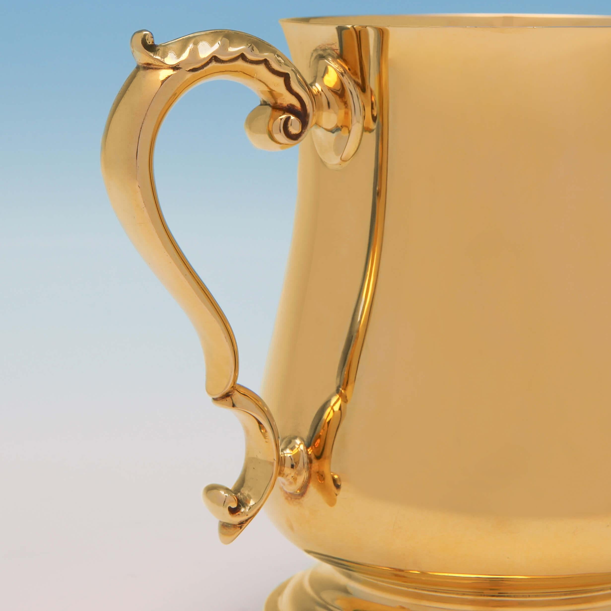 English Modern 18-Carat Gold Pint Mug in the George III Style by Prestons Ltd in 1968