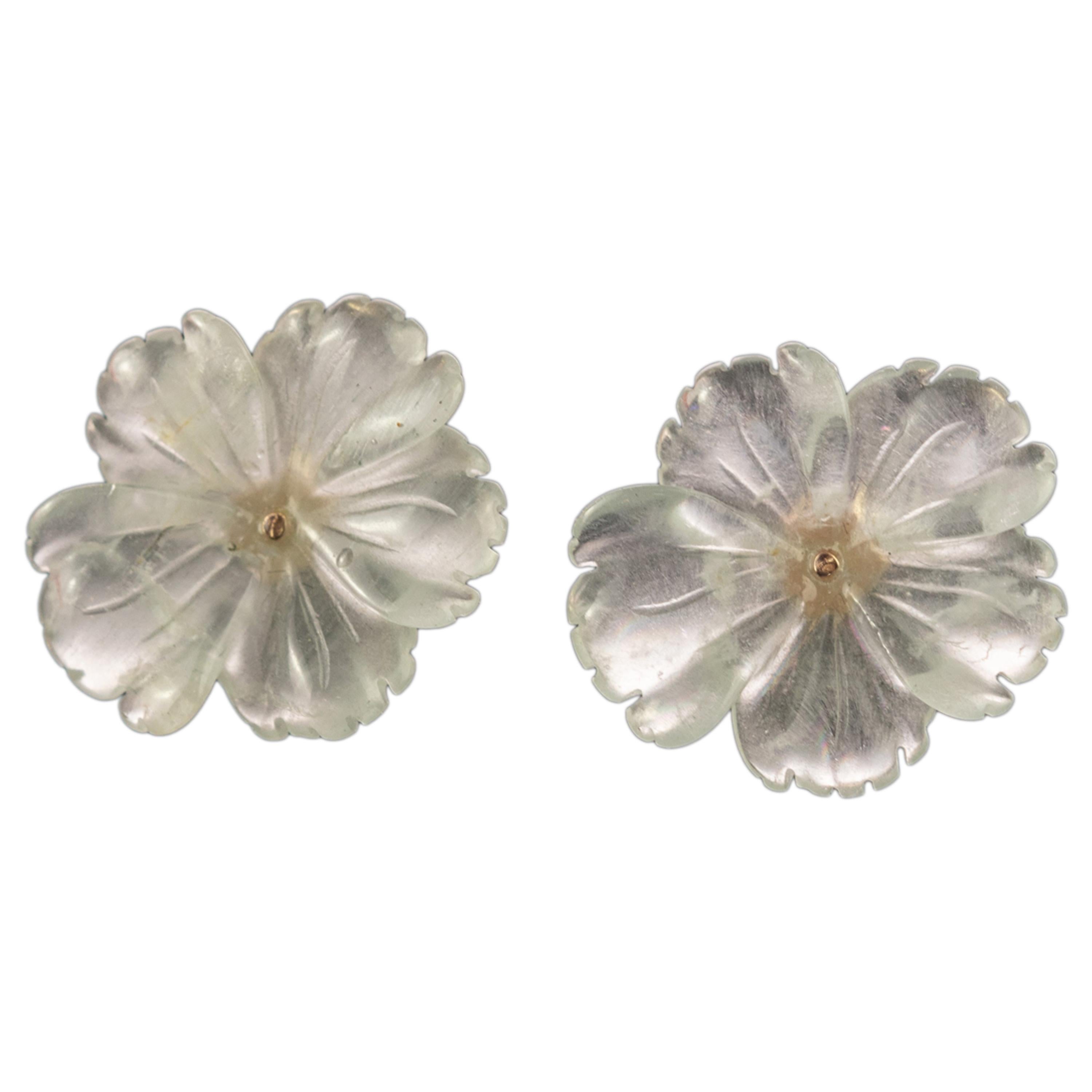 Chanel White Agate Gold Camélia Stud Earrings at 1stDibs white stud