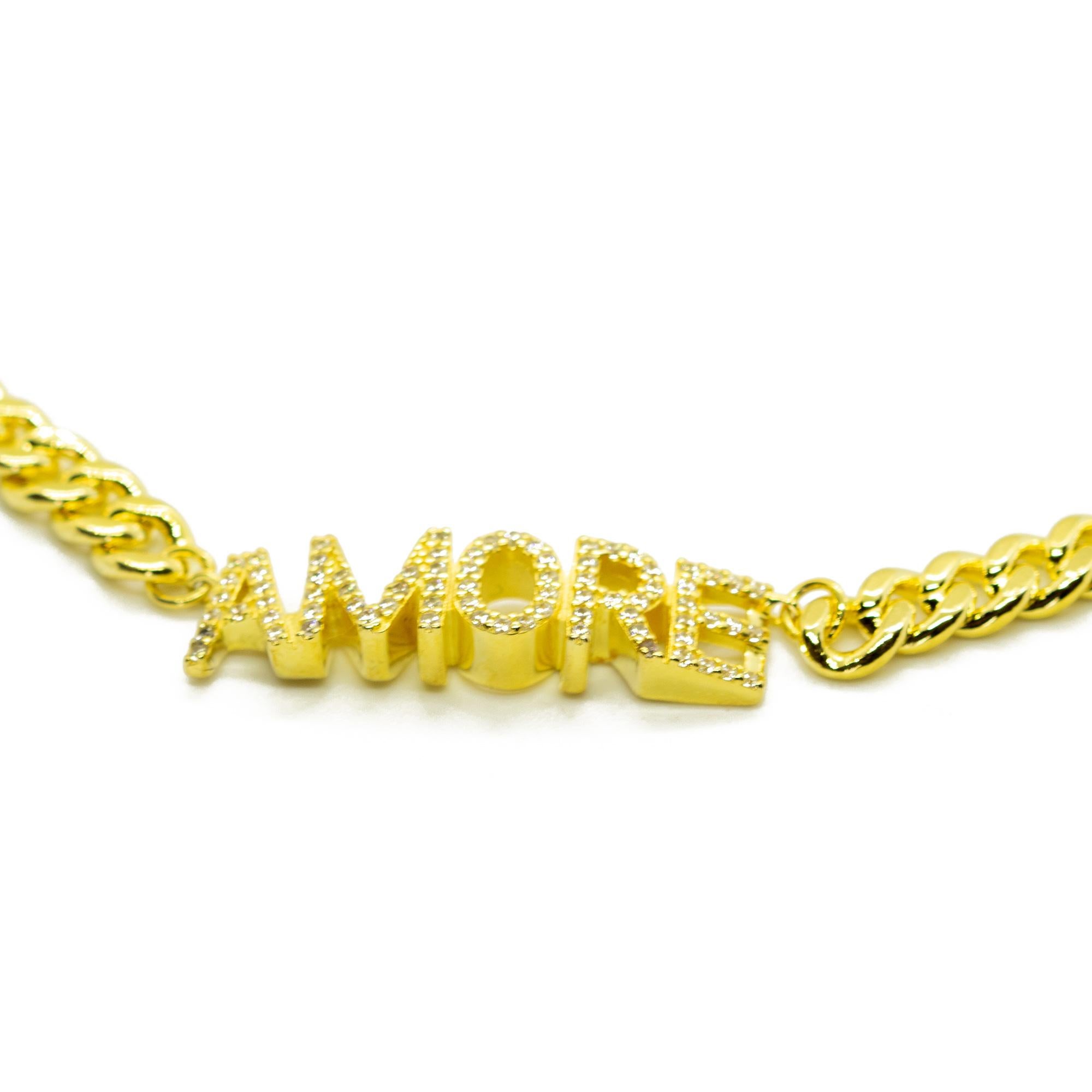 Collana a catena con zircone cubico in oro con lettere romantiche Amore Intini Jewels In condizioni Nuovo in vendita a Milano, IT