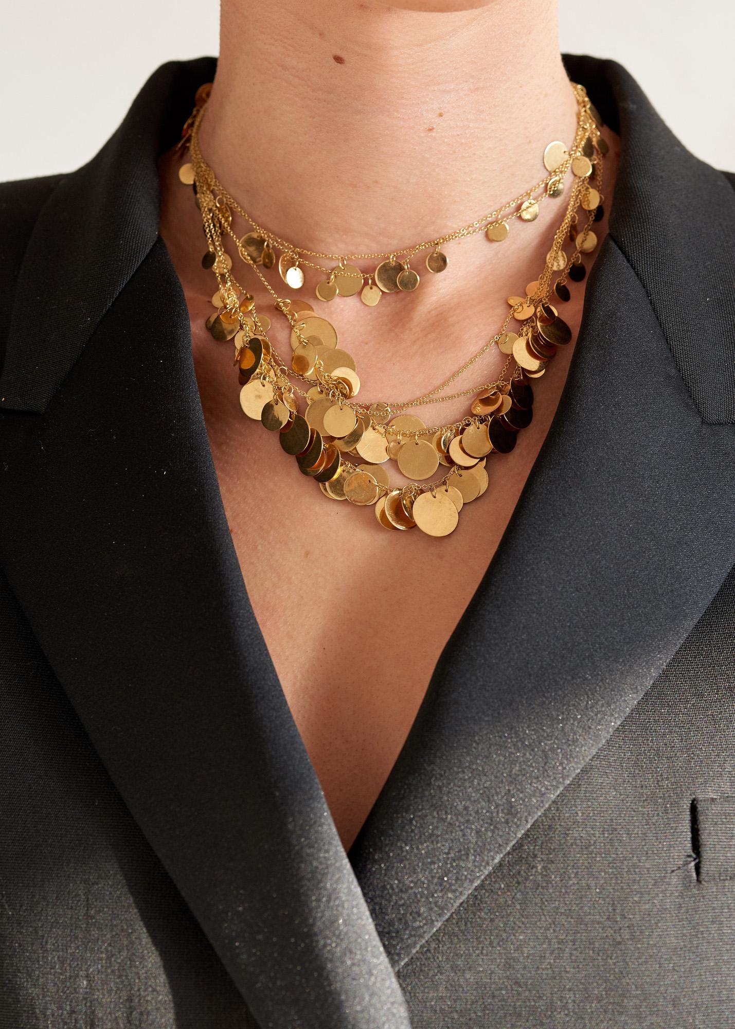 Women's or Men's 18 Karat Gold Plated Handmade Necklace For Sale