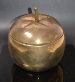 Gold Plate over Nickel Tomato Shape Insulated Ice Bucket, France, 1950