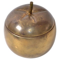 Gold Plate over Nickel Tomato Shape Insulated Ice Bucket, France, 1950