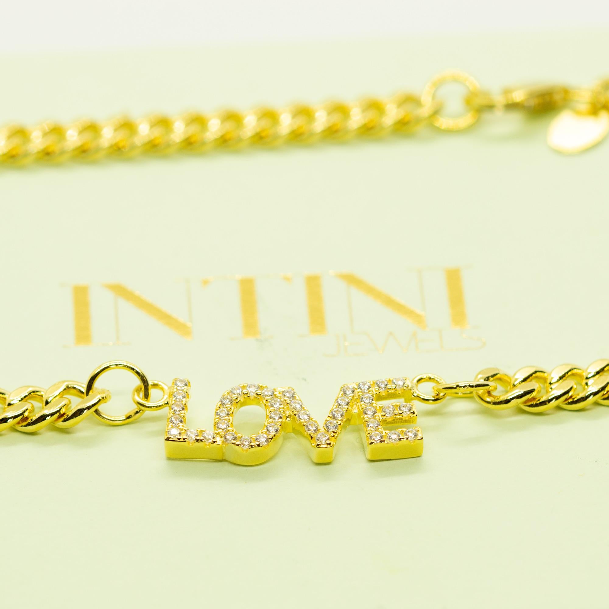 Brilliant Cut Gold Plate Zircon Chain Name Letters Customisable Chiara Intini Jewels Necklace For Sale