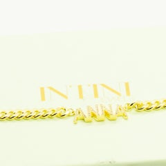 Gold Plate Zirconia Chain Name Letters Customisable Anna Intini Jewels Necklace