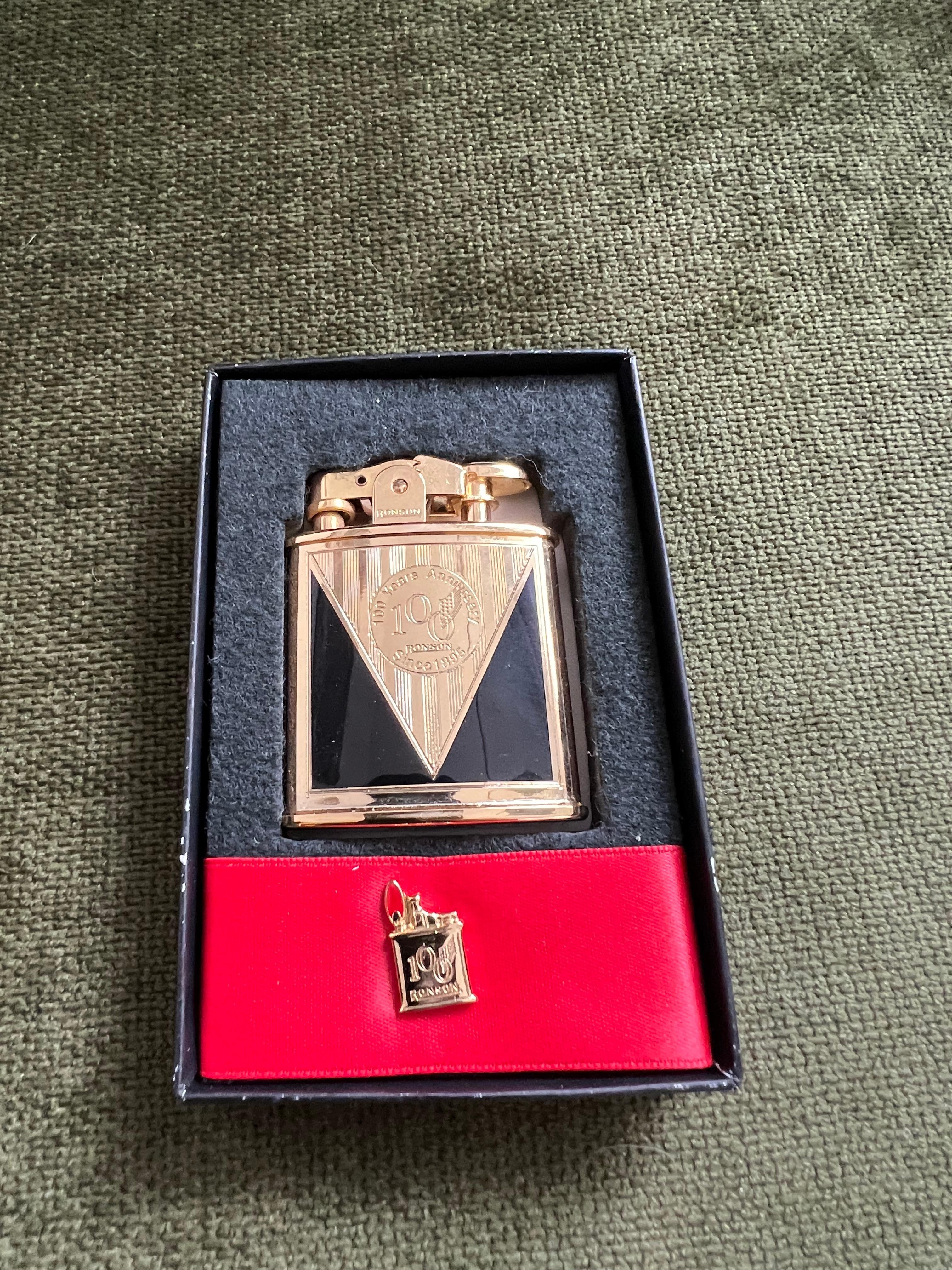 Gold Plated “1943” Ronson Lighter, Rare Limited 100 Year Anniversary Edition For Sale 4