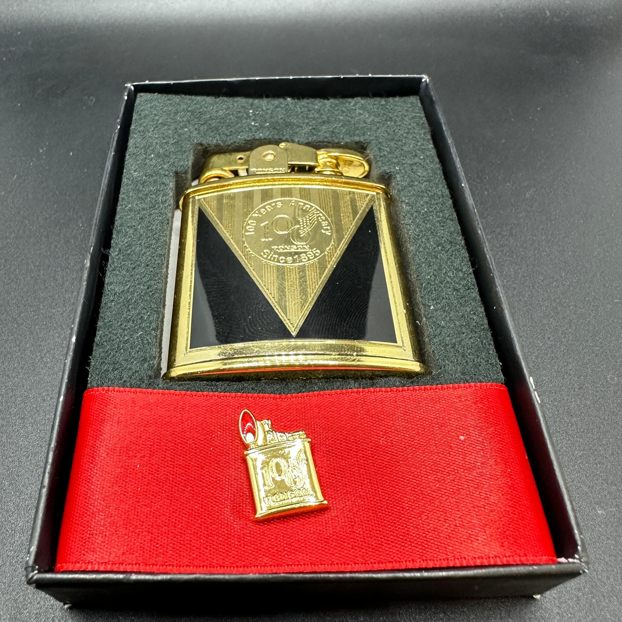 Women's or Men's Gold Plated “1943” Ronson Lighter, Rare Limited 100 Year Anniversary Edition For Sale
