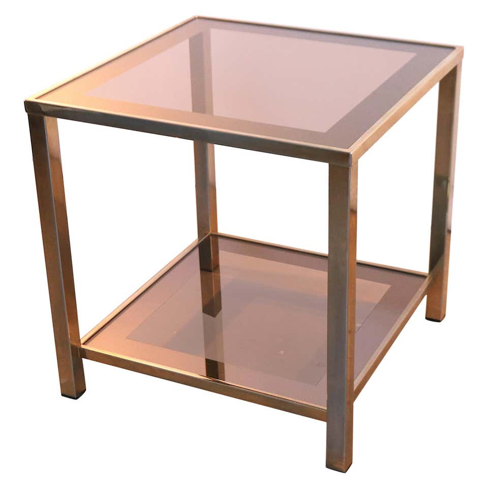 Small, 23-Carat Gold-Plated Side Table, 1960s For Sale at 1stDibs