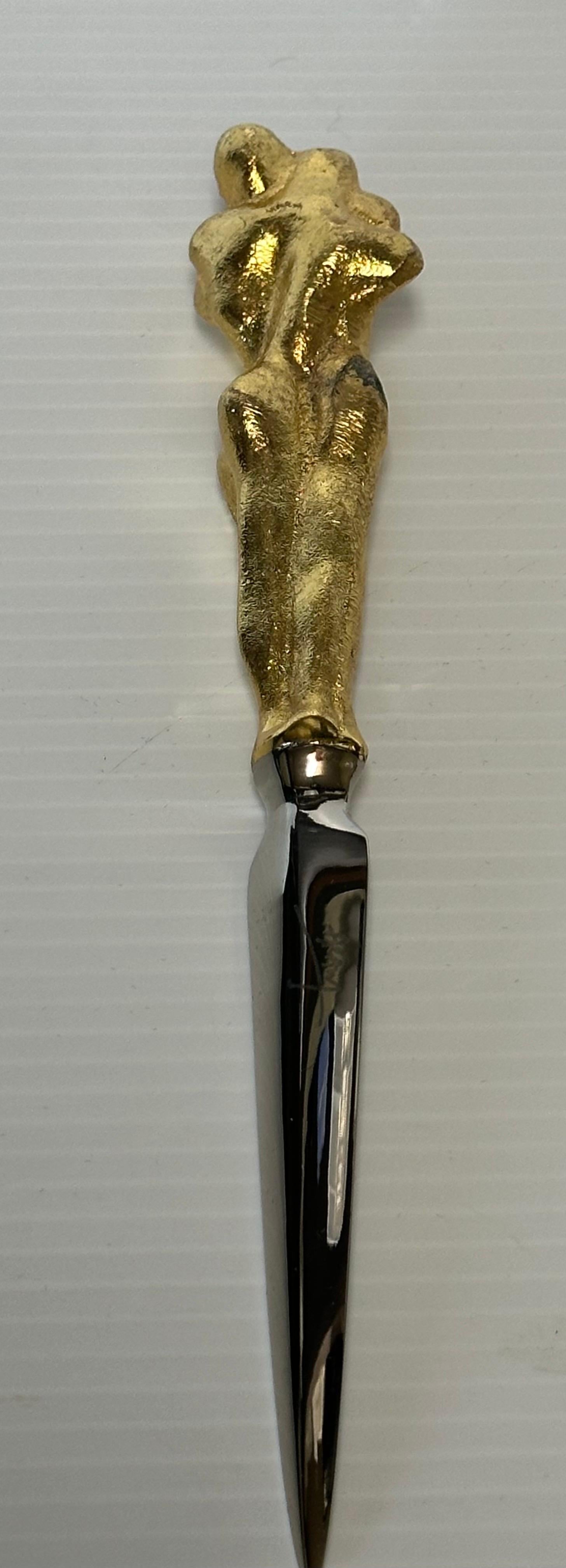 Gold Plated Adam & Eve Magnifying Glass and Letter Opener Set by Michael Aram For Sale 5