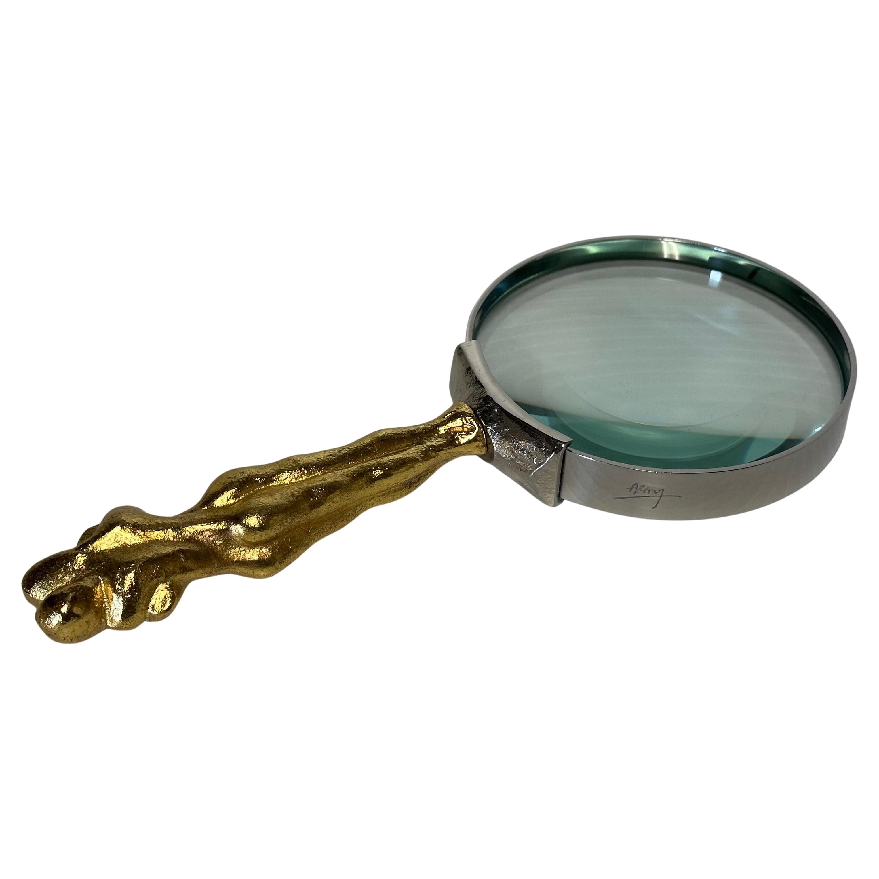 Gold Plated Adam & Eve Magnifying Glass and Letter Opener Set by Michael Aram In Excellent Condition For Sale In San Diego, CA