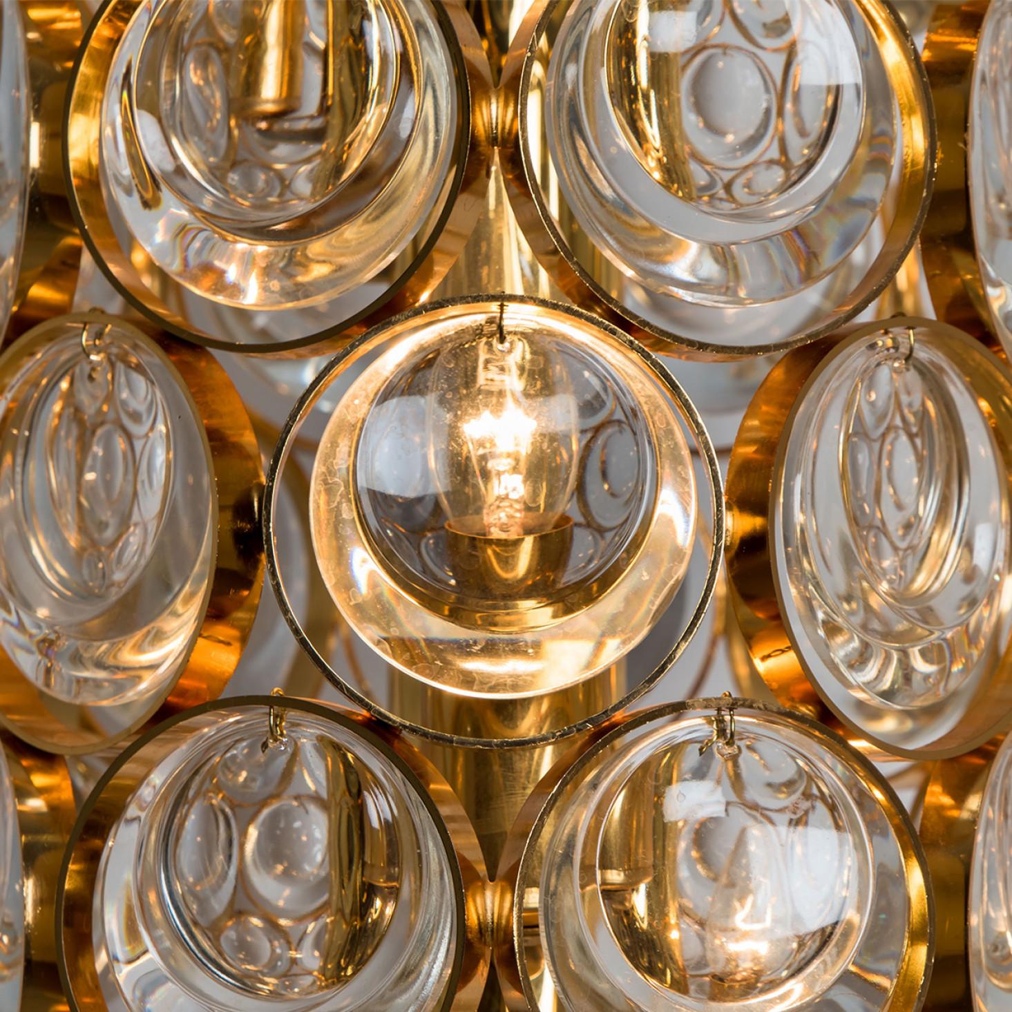 Vergoldete und Kristall-Stehlampe von Palwa, 1960er Jahre im Zustand „Gut“ im Angebot in Rijssen, NL