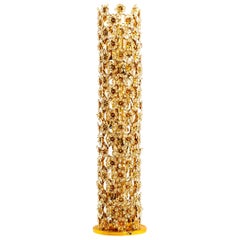 Gold-Plated and Crystal Floor Lamp by Palwa, 1960s