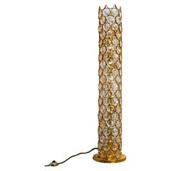 Retro Gold-Plated and Crystal Floor Lamp by Palwa, 1960s