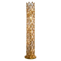 Vergoldete und Kristall-Stehlampe von Palwa, 1960er Jahre