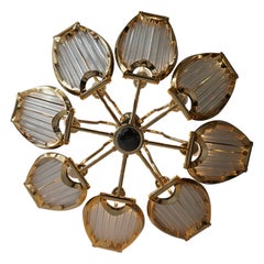 Gold-Plated and Crystal Glass Chandelier by Bakalowits