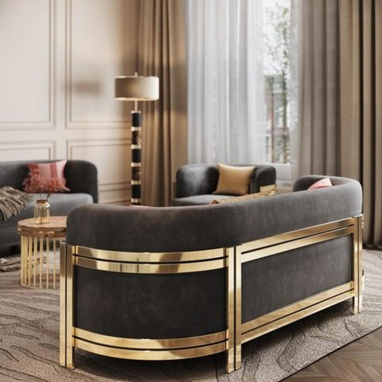 Portoghese Lampada da terra Art Deco placcata oro con accenti di marmo e lacca nera in vendita