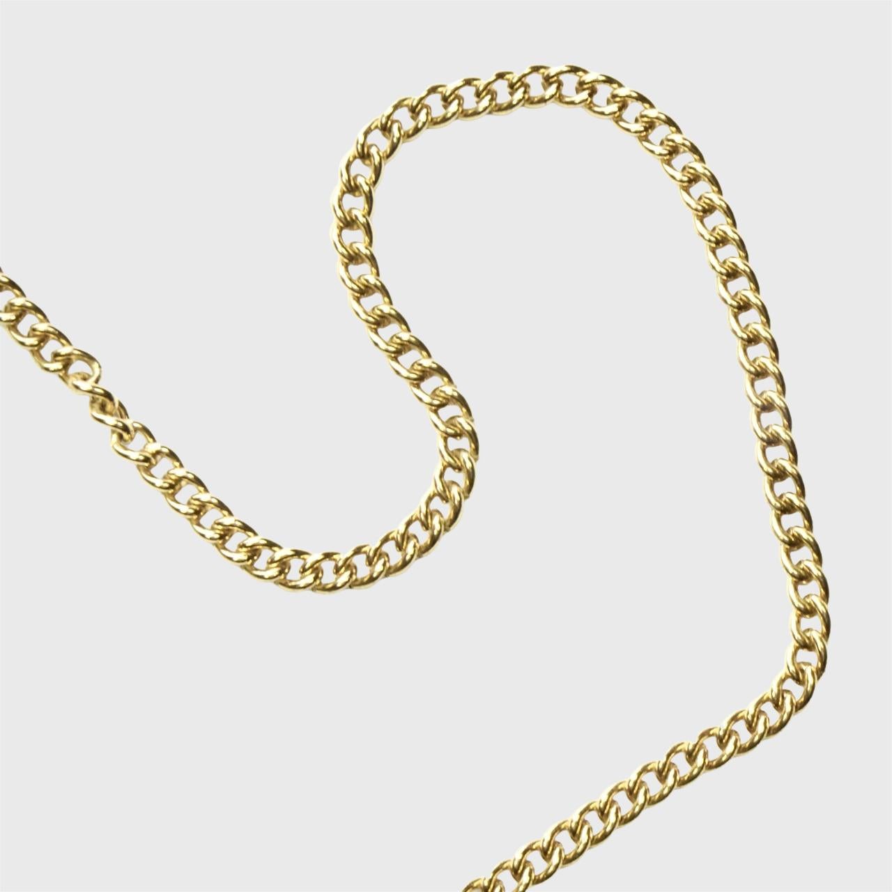 Collana con ciondolo Chevron articolato e placcato oro con frange, anni '70 in vendita 2