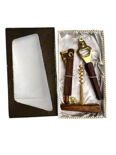 Gold-Plated Bar Accessories Set & Cigar Cutter, Mid-Century Modern 1960s German