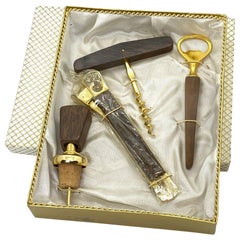 Gold-Plated Bar Accessories Set & Cigar Cutter, Mid-Century Modern 1960s German